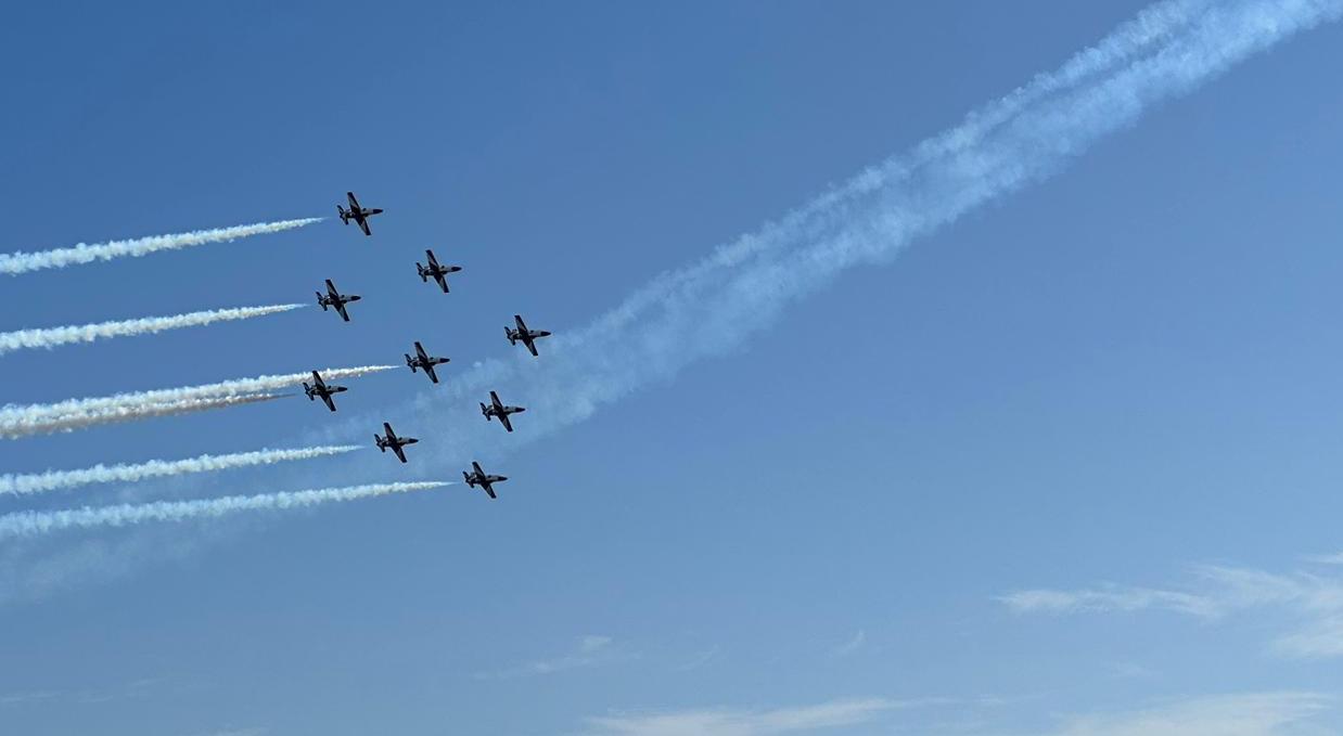 Red Arrows Flugshow in Sahl Hasheesh am Roten Meer die Vorbereitungen laufen